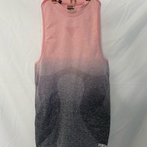 Gymshark pink/grey ombré high neck tank top